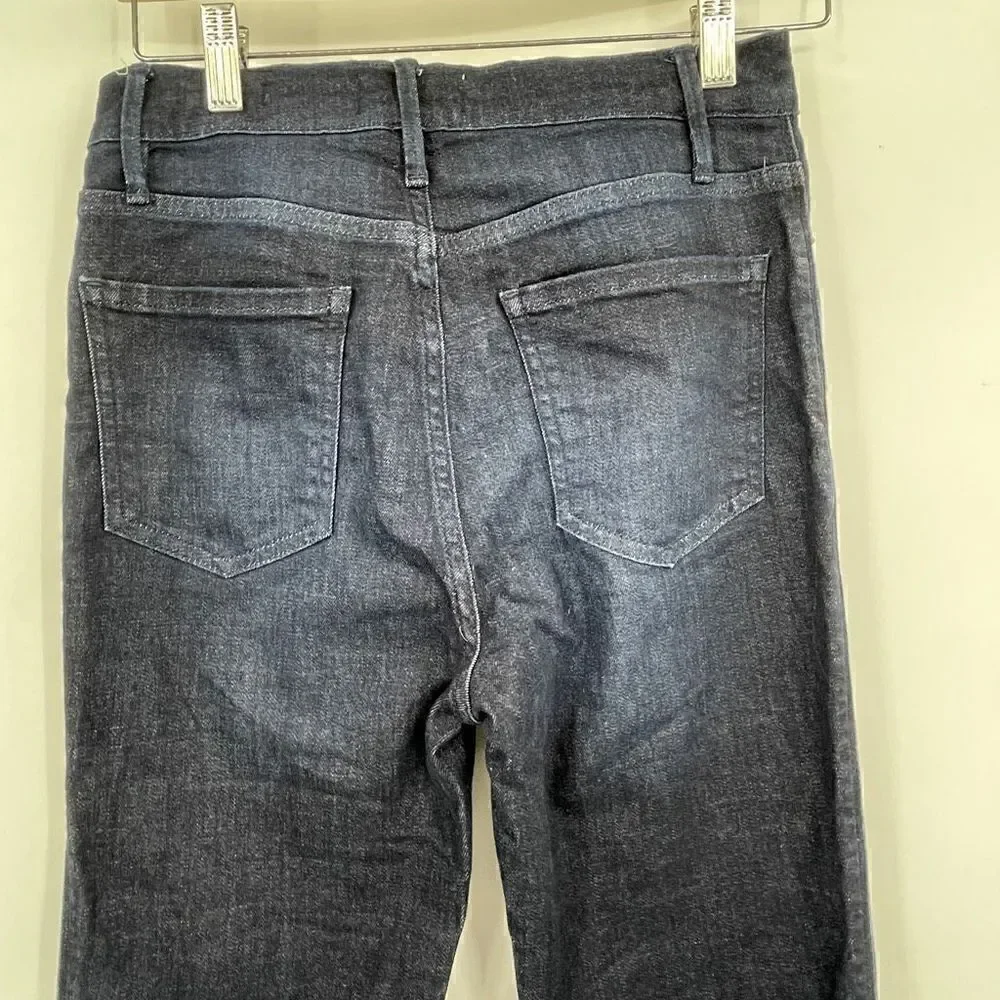 Frame Black Le Sylvie Washed Woven High Straight Denim Jeans Size 27